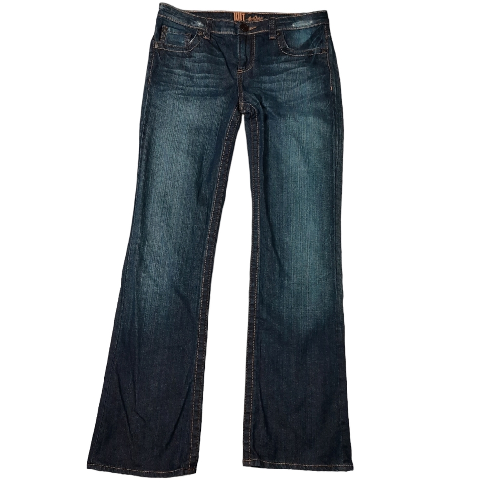 Kut from the Kloth Distressed Mid-rise Bootcut Jeans SZ 8